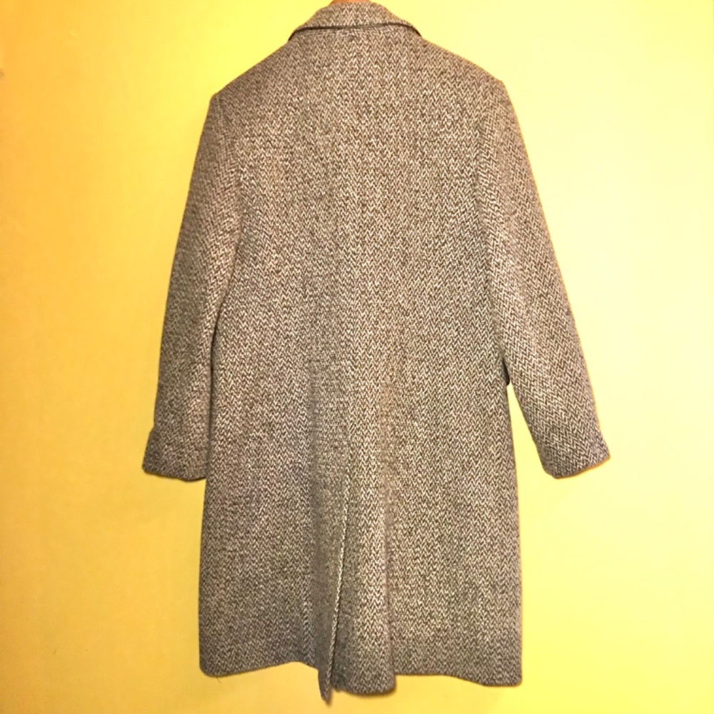 Mackintosh Vintage Wool Tweed Coat EcoChic Overcoat Gray Black Women’s Size 12 - Picture 11 of 16
